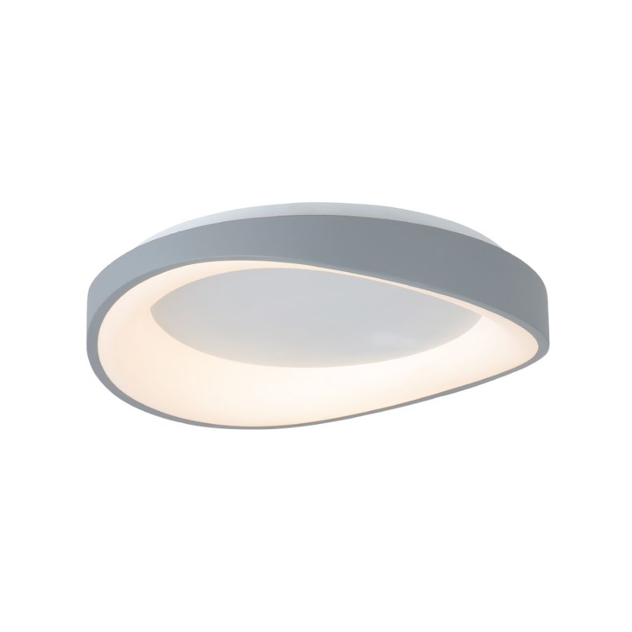 InLight Πλαφονιέρα οροφής LED 72W 3CCT από γκρί μέταλλο και λευκό ακρυλικό D:52cm 42033-Gray